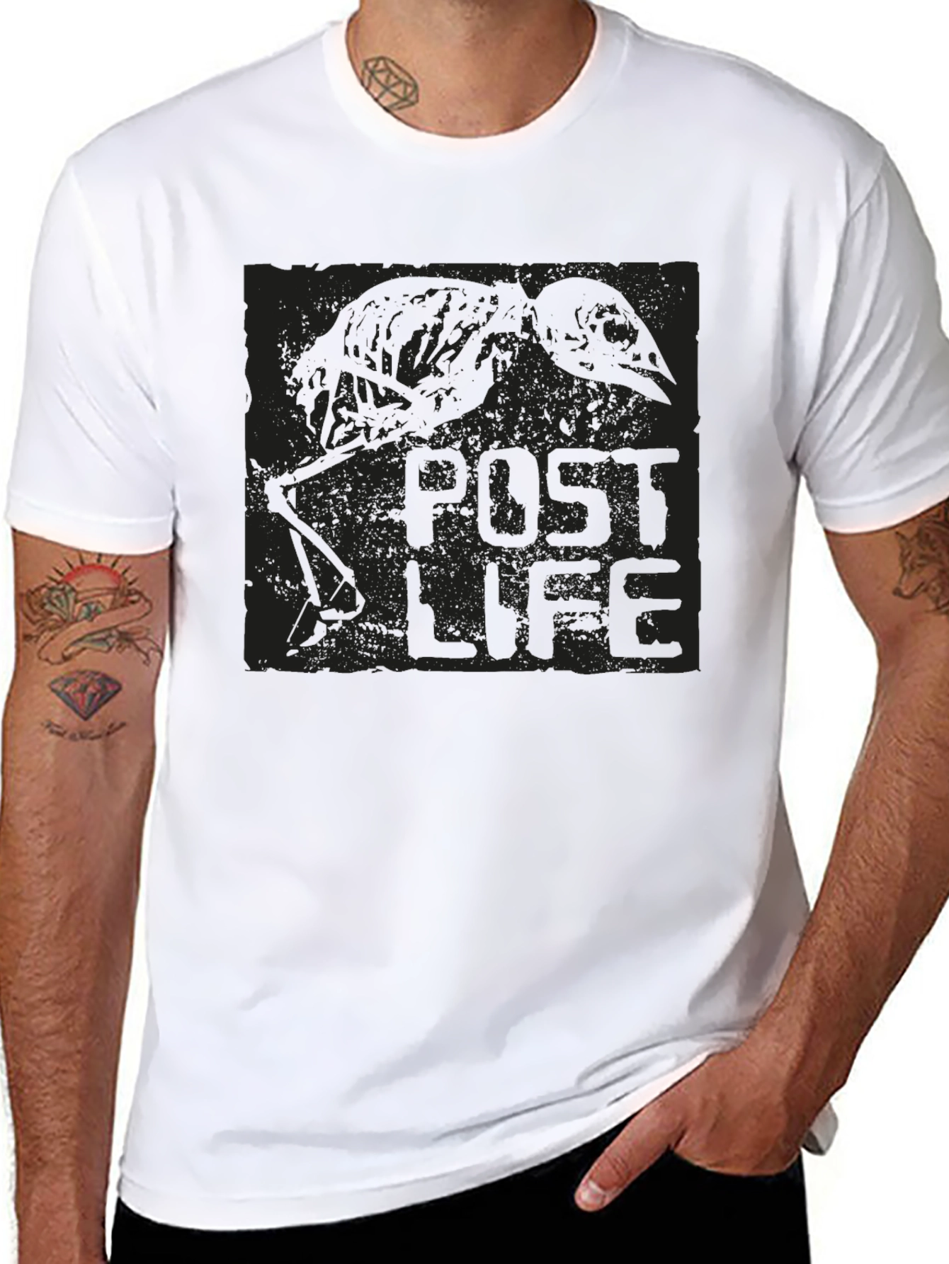 Post Life Black Graphic Tee - Mens Casual T-Shirt
