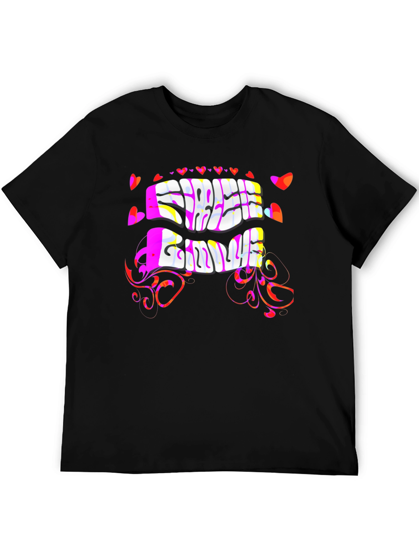 Free Love Psychedelic Black T-Shirt