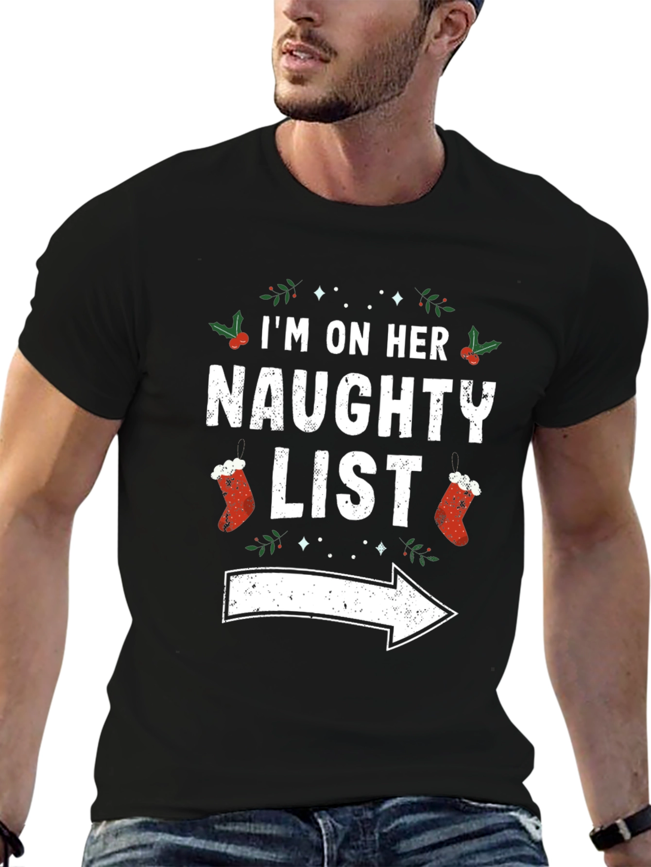 Naughty List Christmas Graphic Tee
