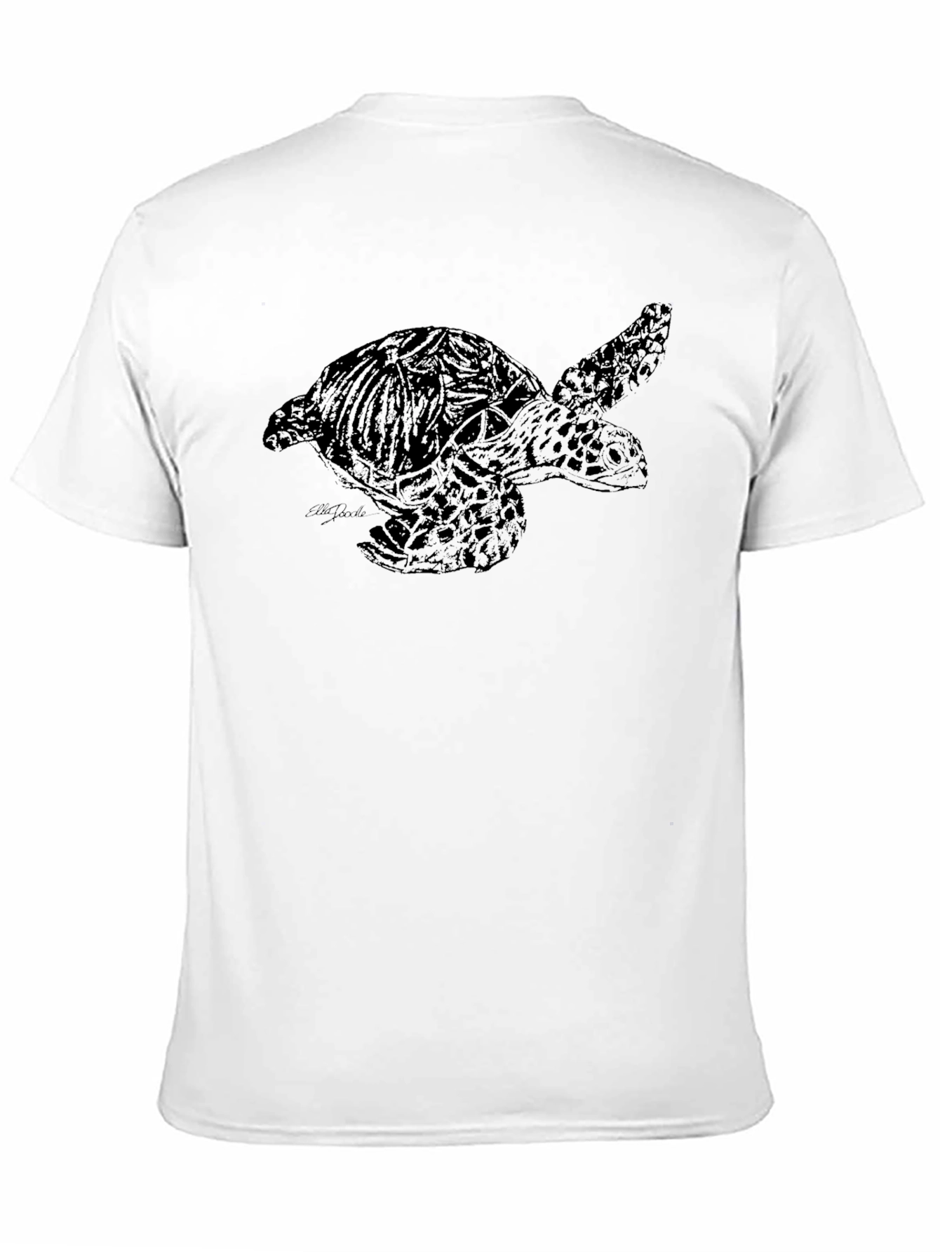 Sea Turtle Graphic Tee - Black Cotton T-Shirt