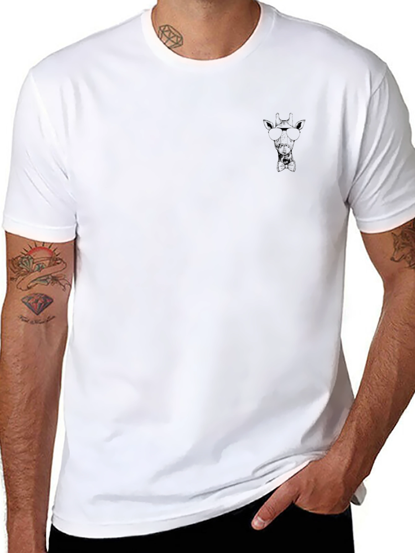 Cool Black Giraffe Graphic T-Shirt