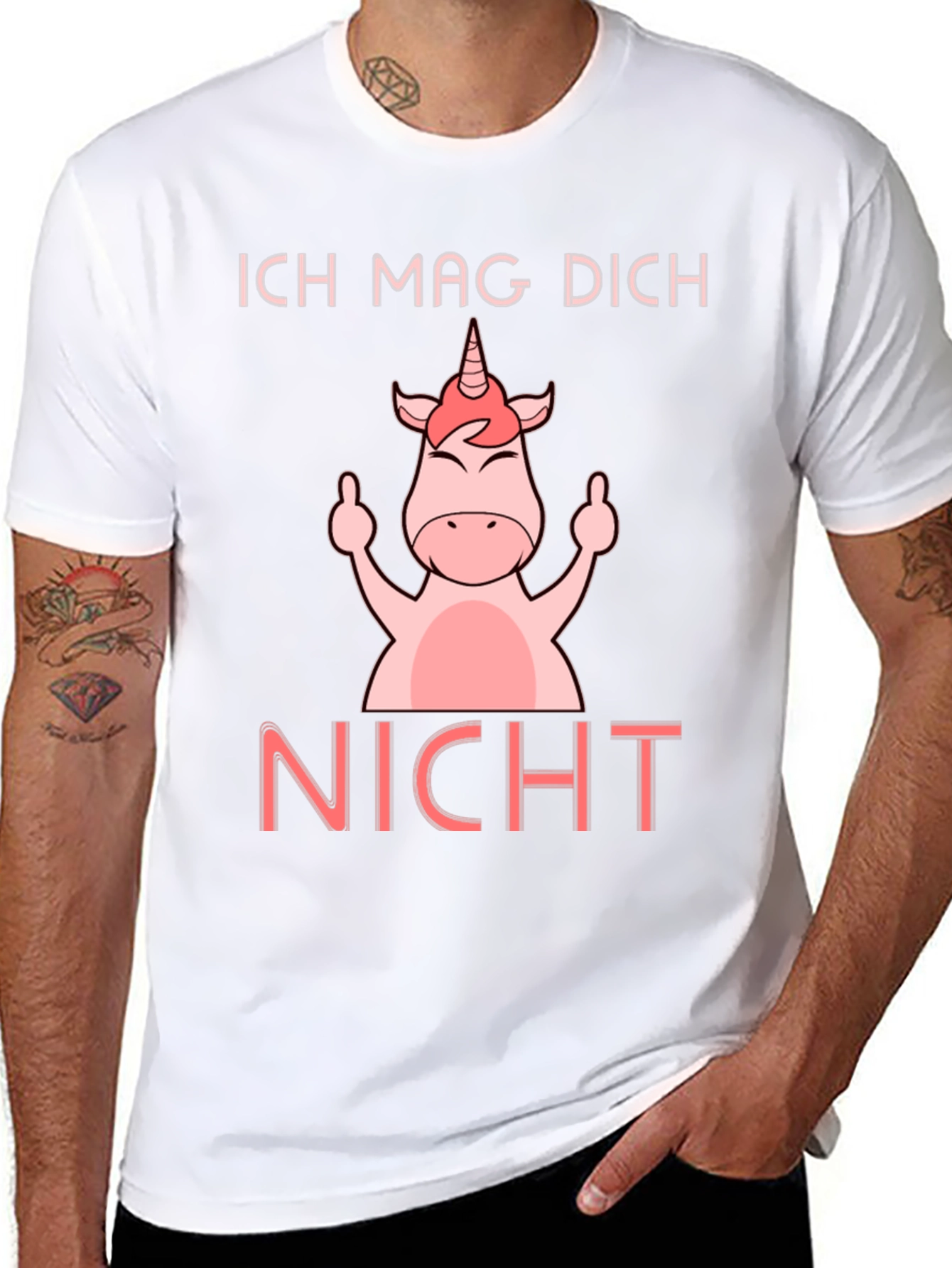 Ich Mag Dich Nicht Unicorn T-Shirt