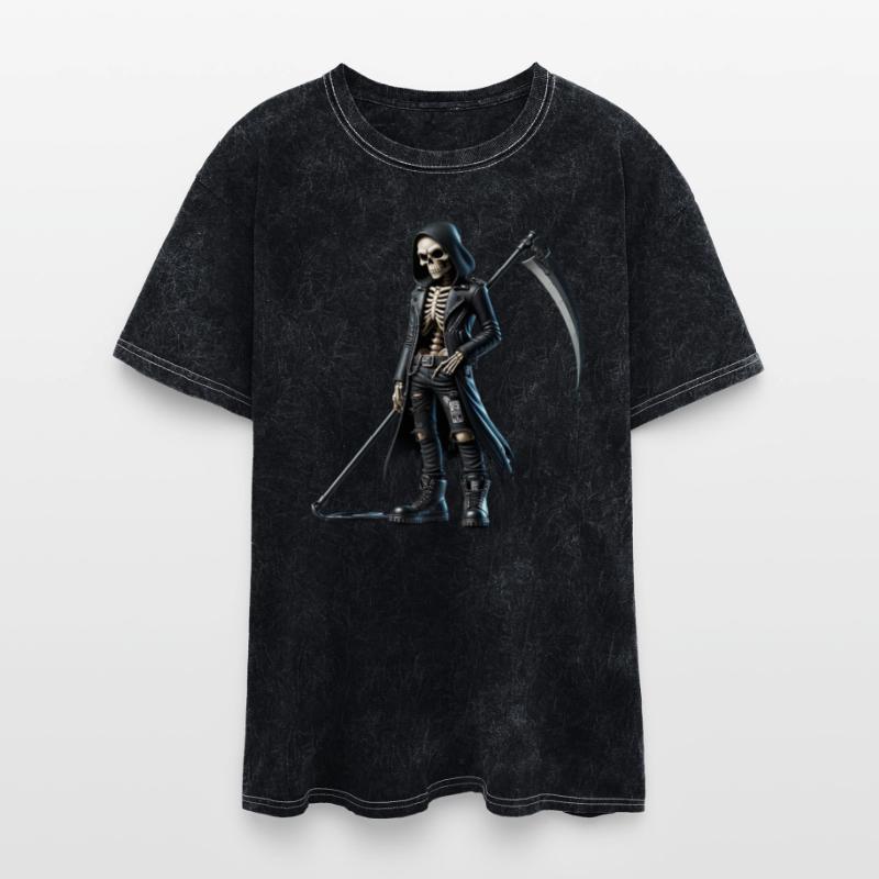 Dark Skeleton Warrior with Scythe and Hooded Jacke
