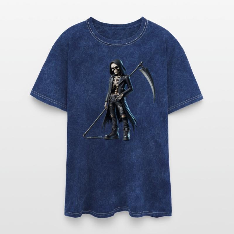 Dark Skeleton Warrior with Scythe and Hooded Jacke