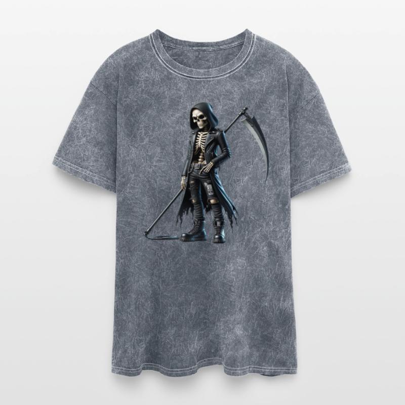Dark Skeleton Warrior with Scythe and Hooded Jacke
