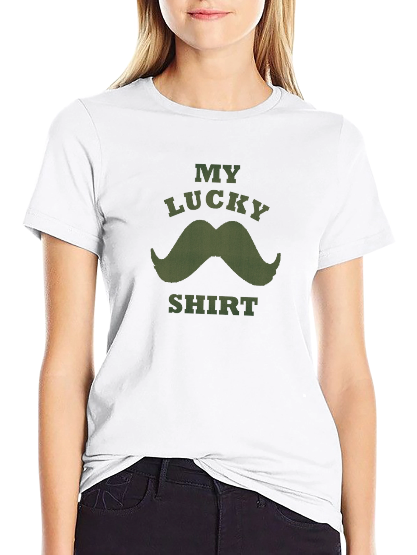 Lucky Mustache Graphic Tee - Mens Black T-Shirt
