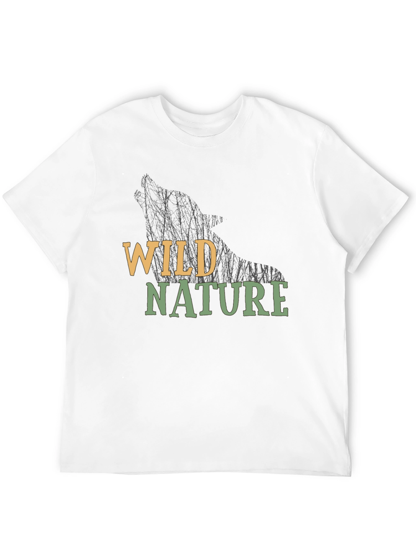 Wild Nature Wolf Graphic Tee - Black Cotton T-Shirt
