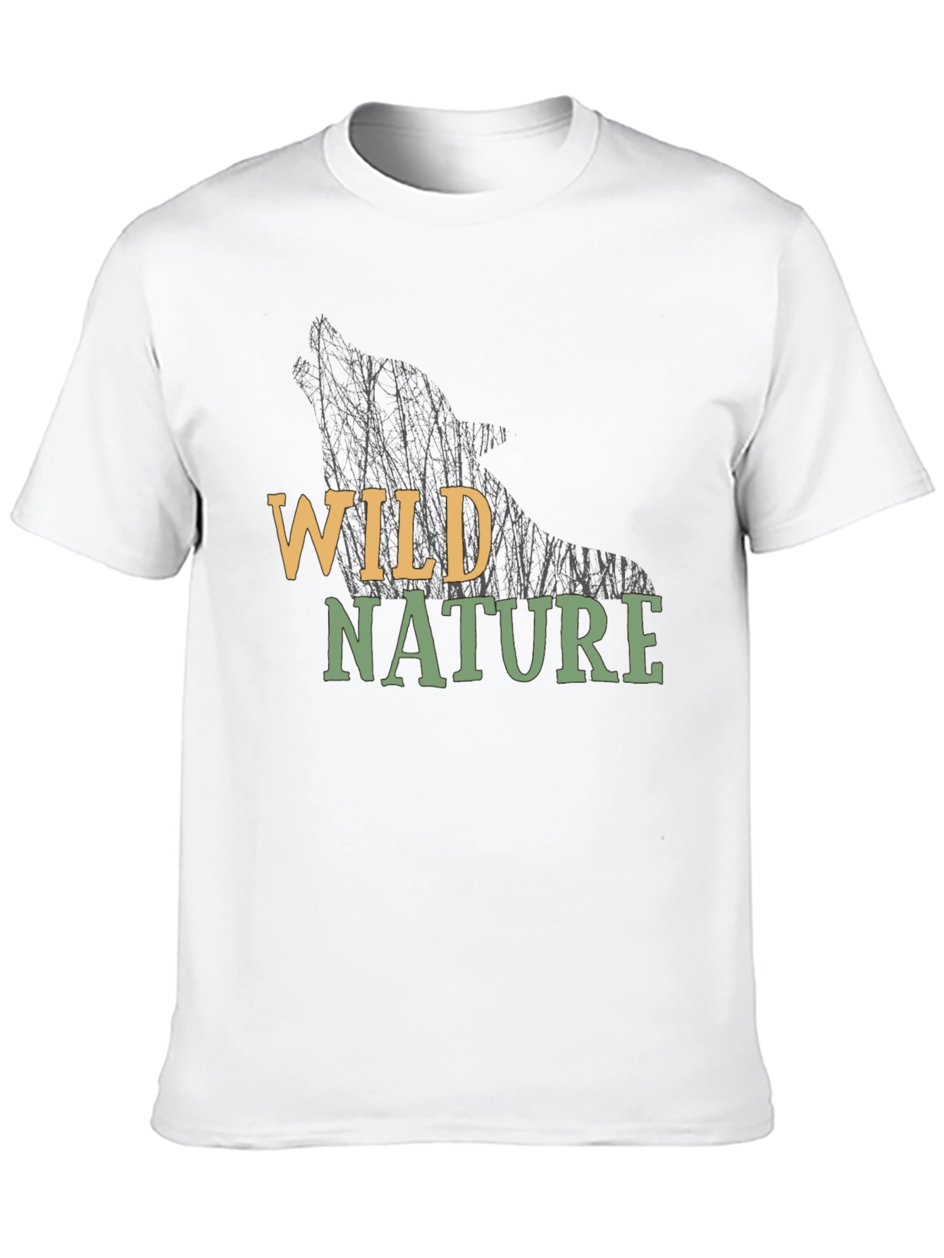 Wild Nature Wolf Graphic Tee - Black Cotton T-Shirt