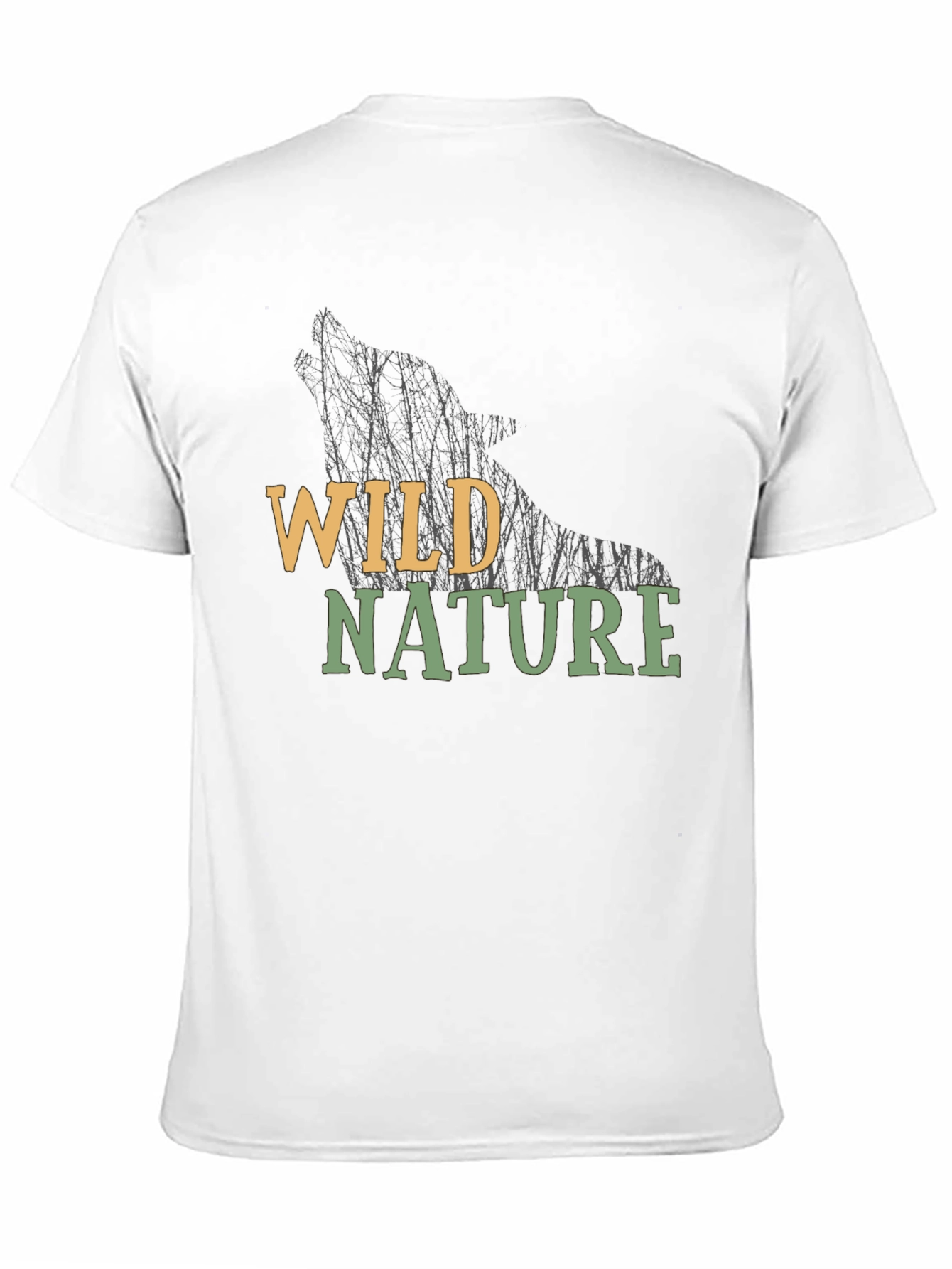 Wild Nature Wolf Graphic Tee - Black Cotton T-Shirt
