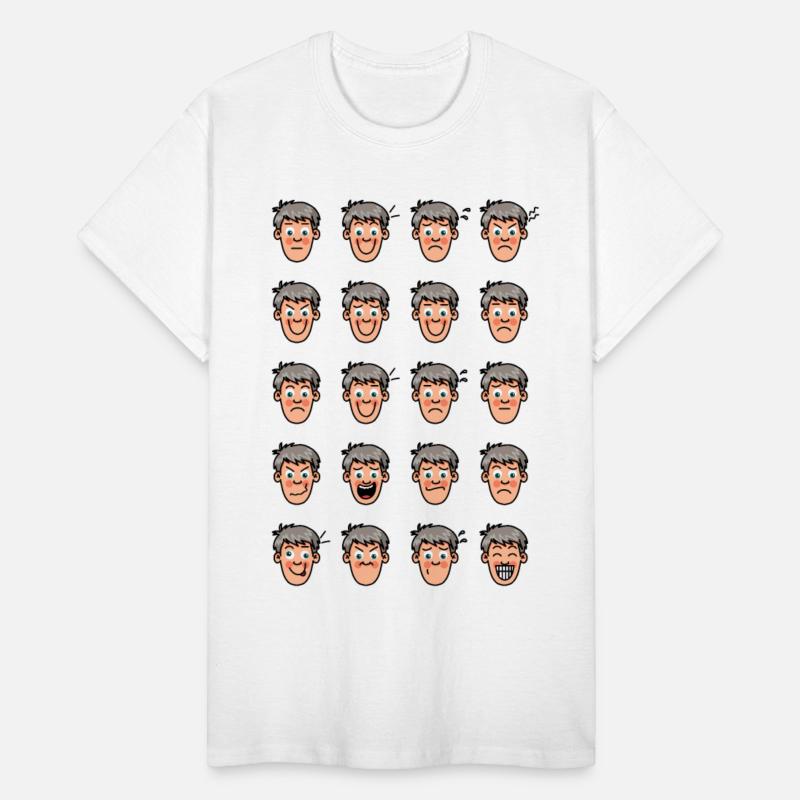 Different expressions on a little boy's face