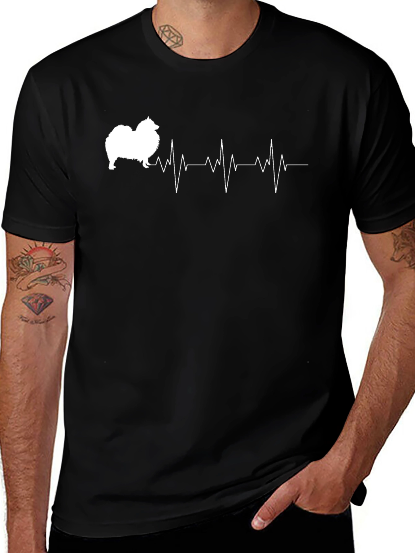 Pomeranian Heartbeat T-Shirt Dog Lover Tee