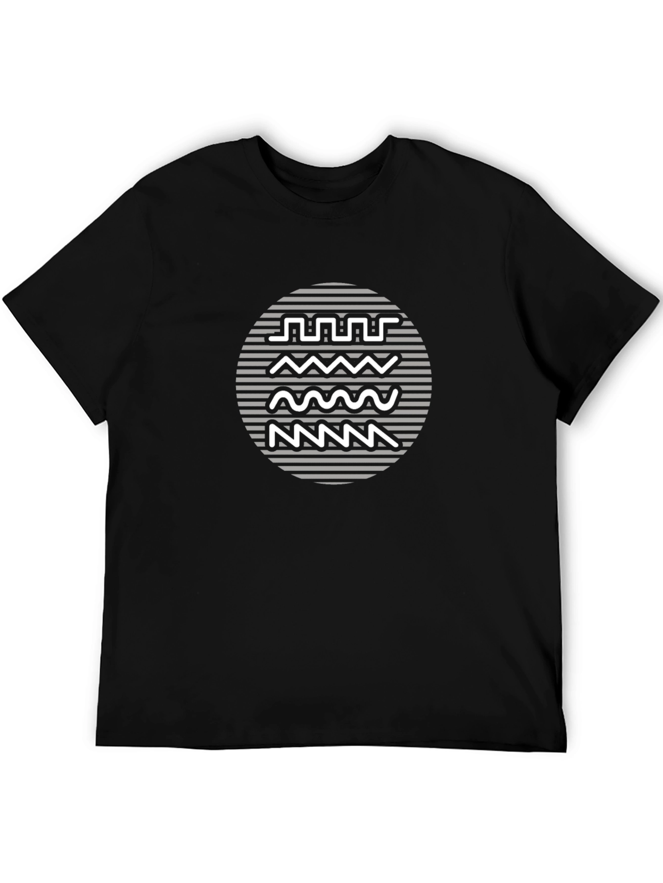 Abstract Wave Graphic Tee - Modern Casual Shirt