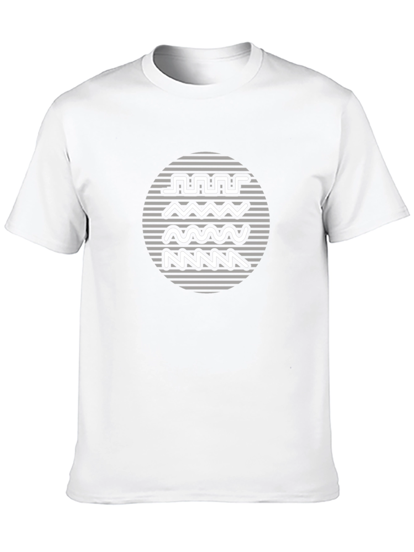 Abstract Wave Graphic Tee - Modern Casual Shirt