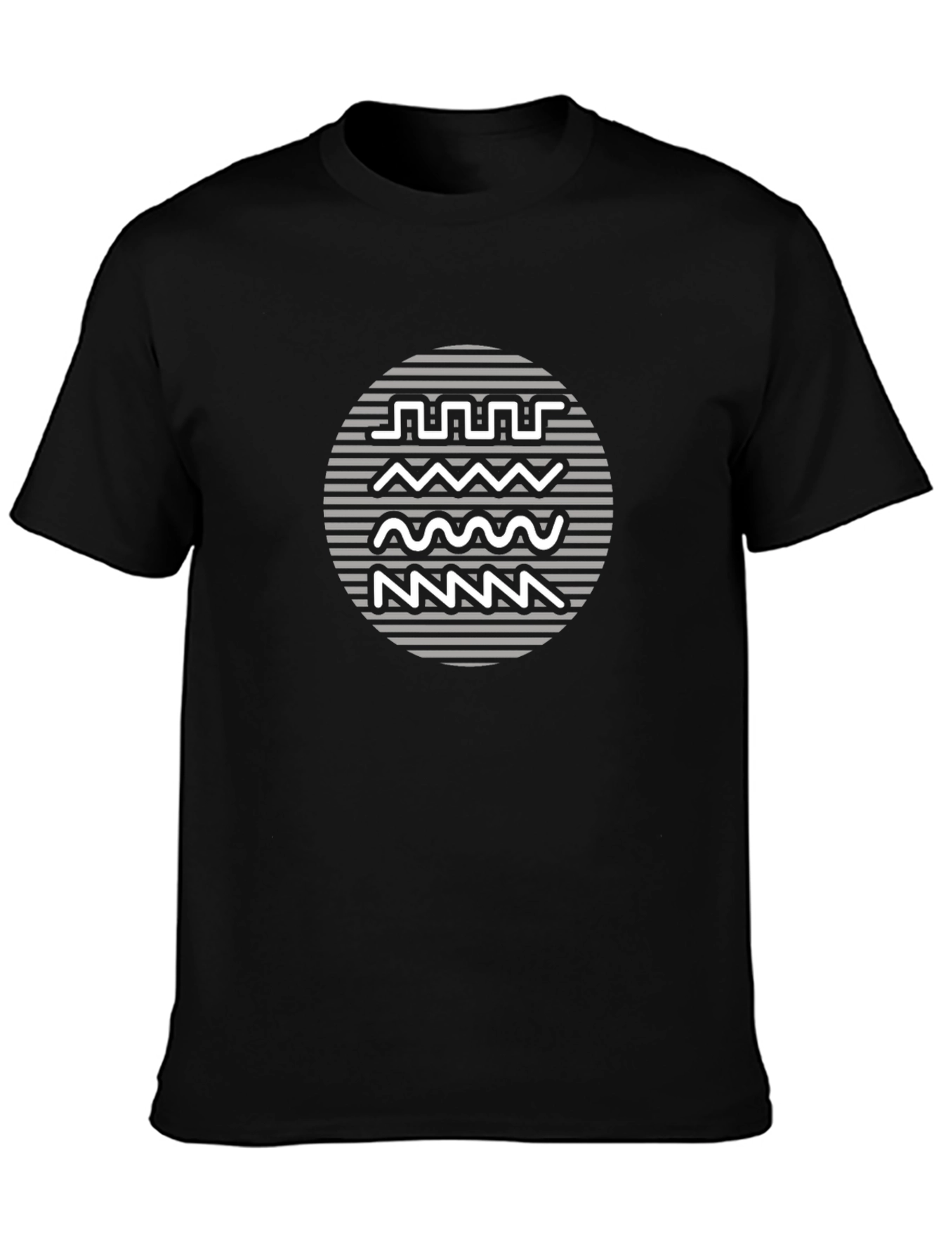 Abstract Wave Graphic Tee - Modern Casual Shirt