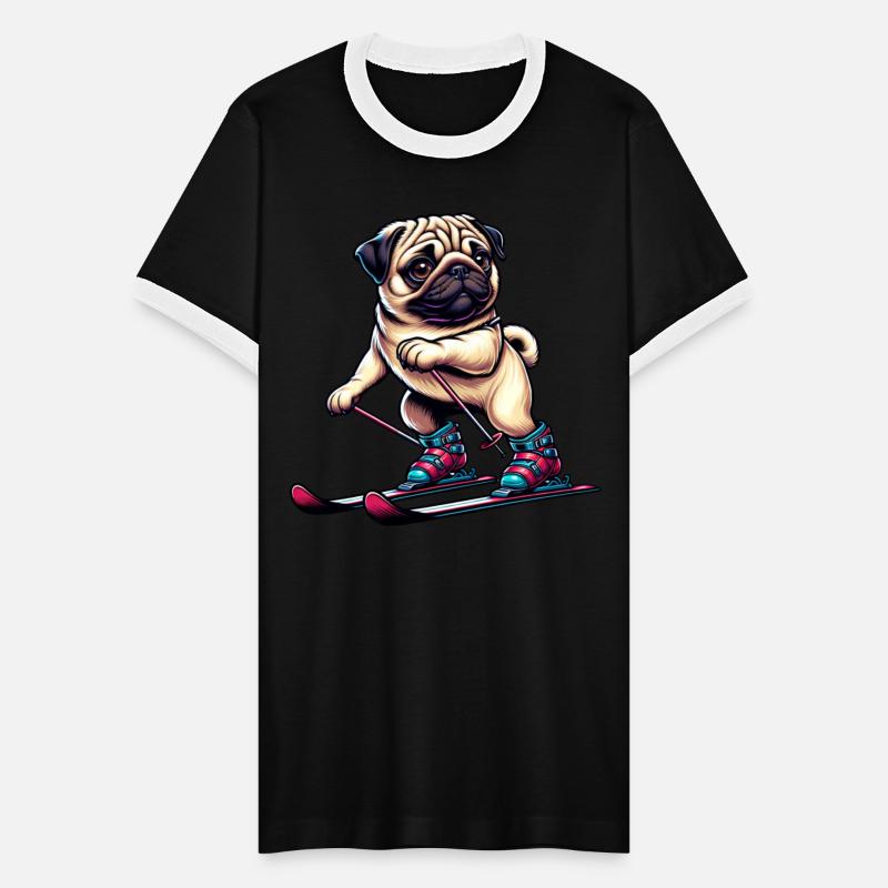 Dog Pug Ski Skier Skiing Ski Vacation Winter