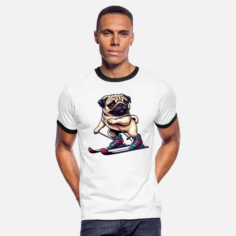 Dog Pug Ski Skier Skiing Ski Vacation Winter