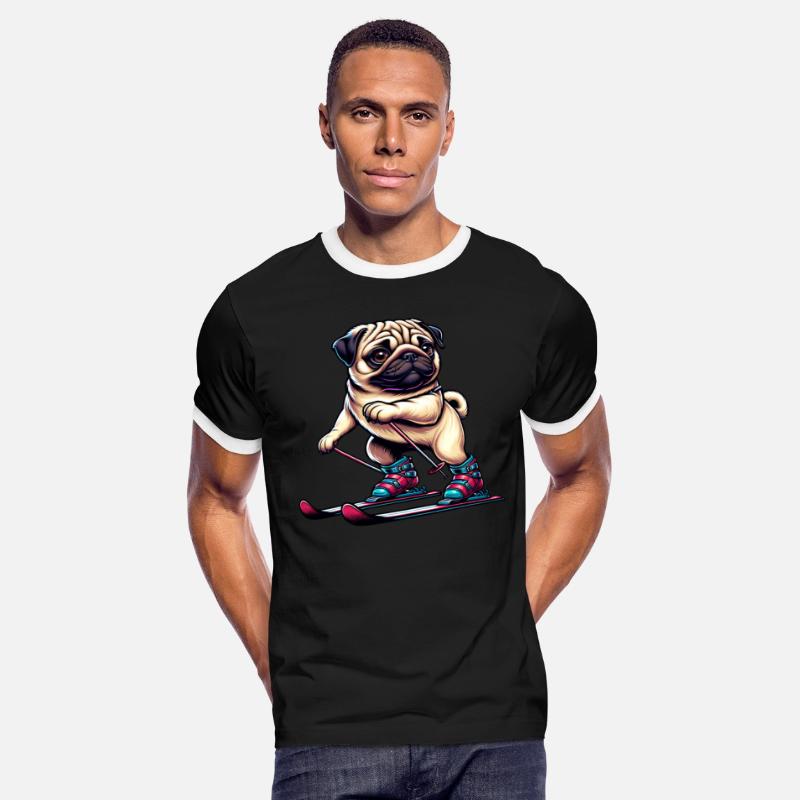Dog Pug Ski Skier Skiing Ski Vacation Winter