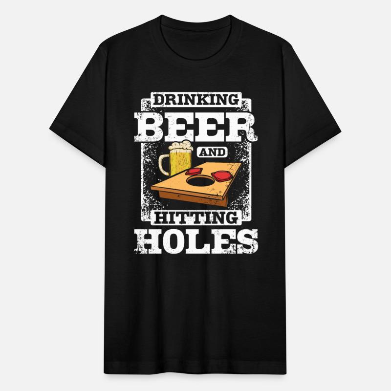 Drinking beer and hitting holes cornehole