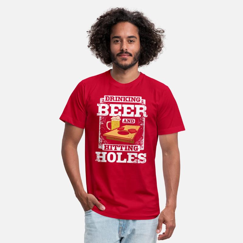 Drinking beer and hitting holes cornehole