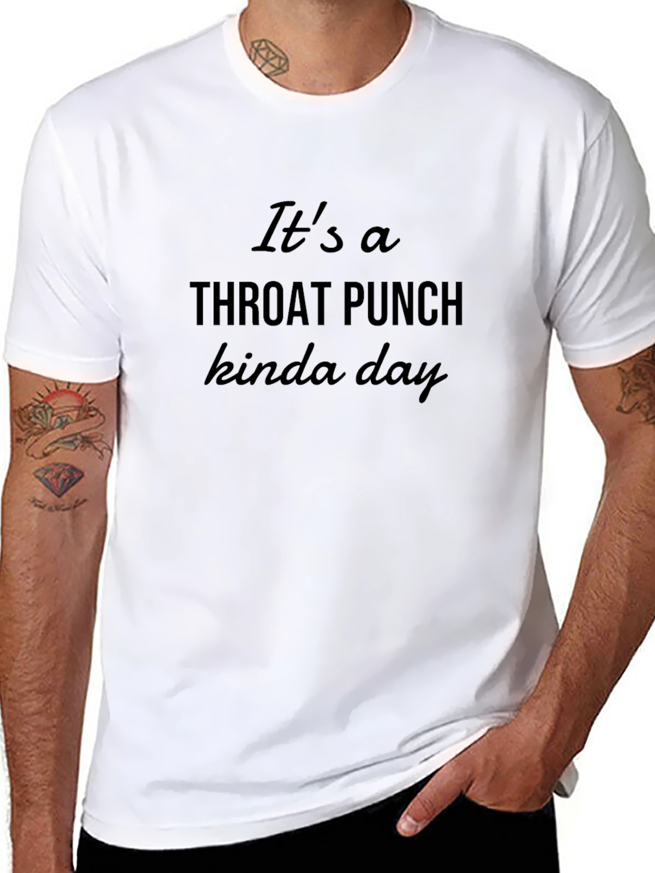 Throat Punch Kinda Day Black T-Shirt