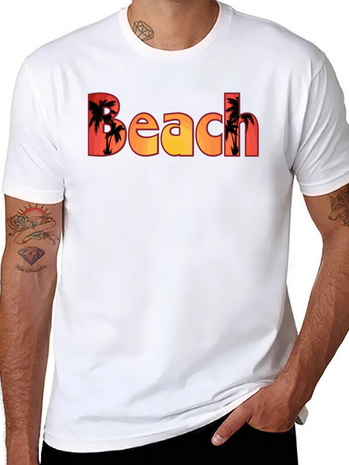 Beach Palm Tree Graphic T-Shirt - Island Vibes