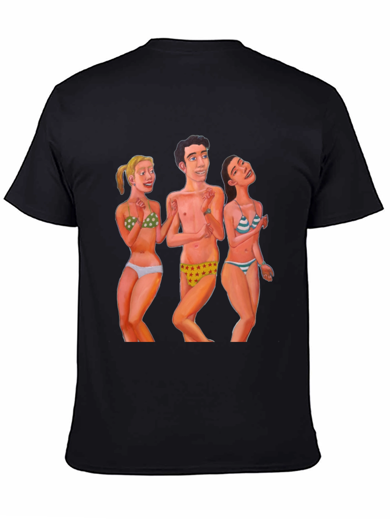 Funky T-Shirt with Beach Cartoon Print