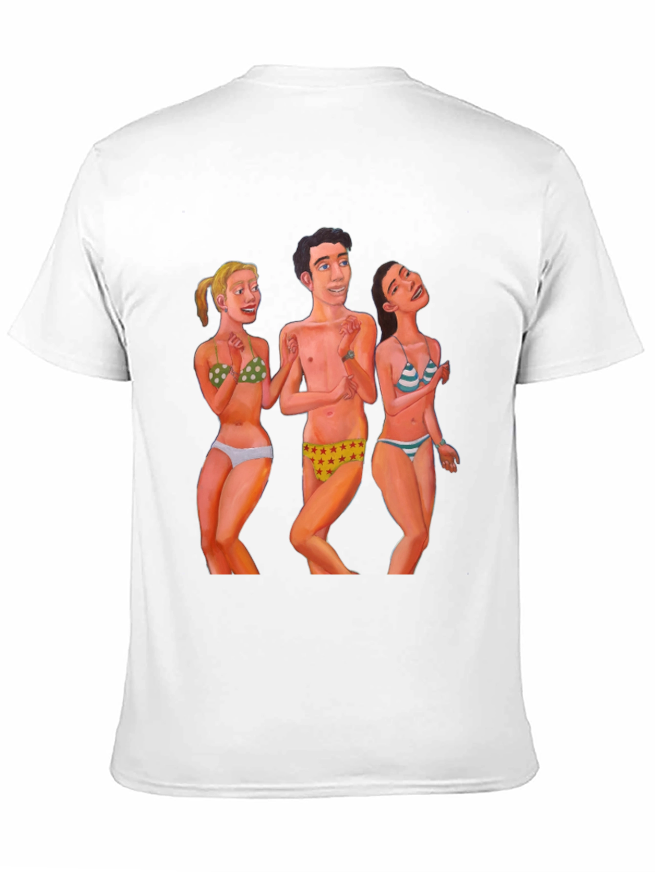 Funky T-Shirt with Beach Cartoon Print