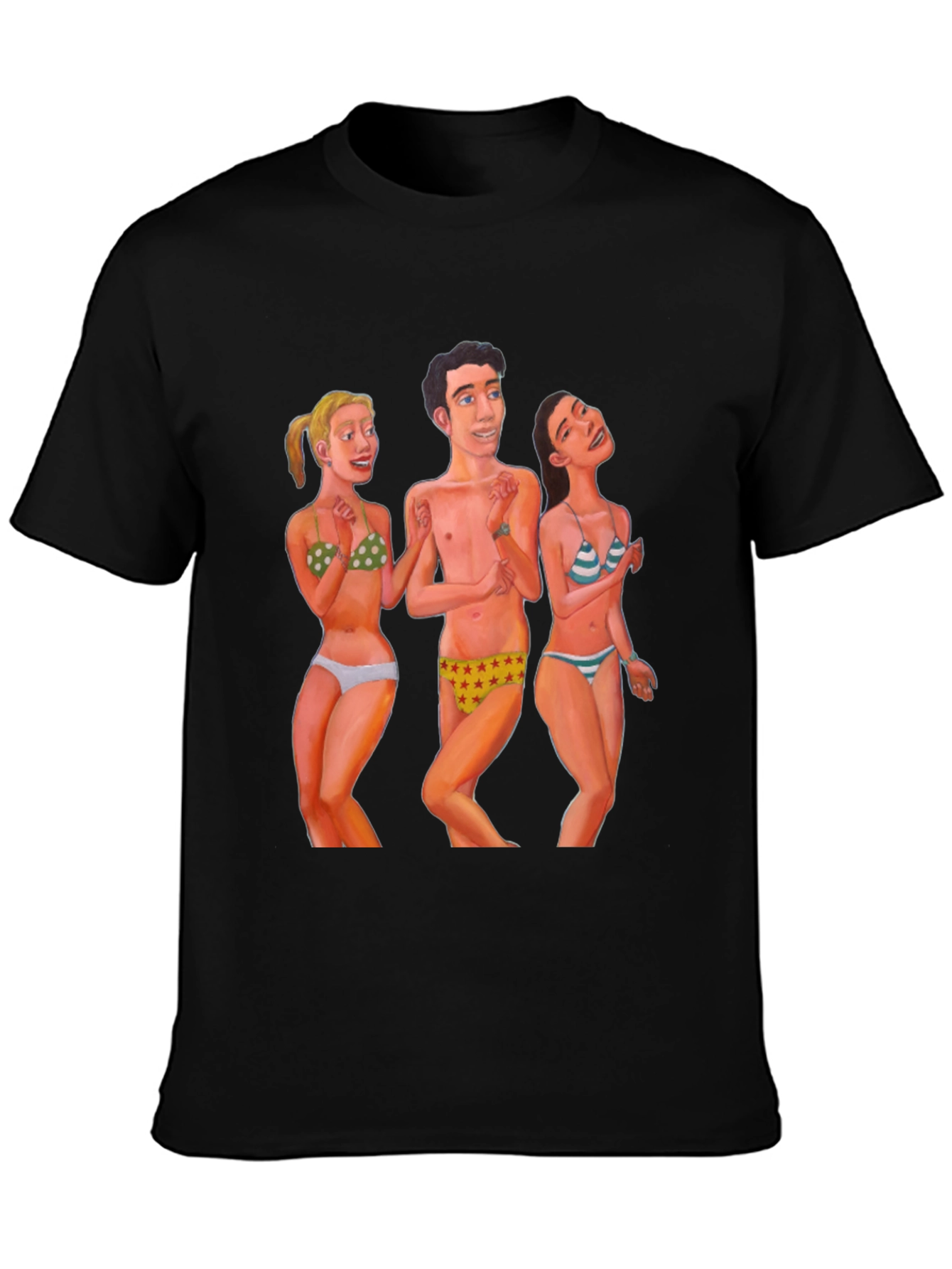 Funky T-Shirt with Beach Cartoon Print