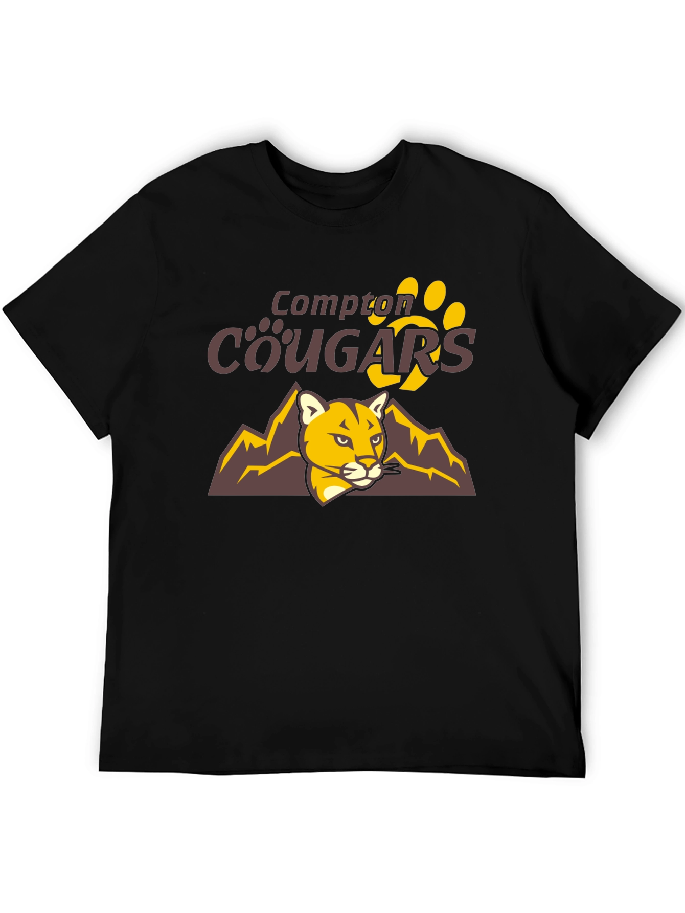 Compton Cougars Graphic T-Shirt - Black