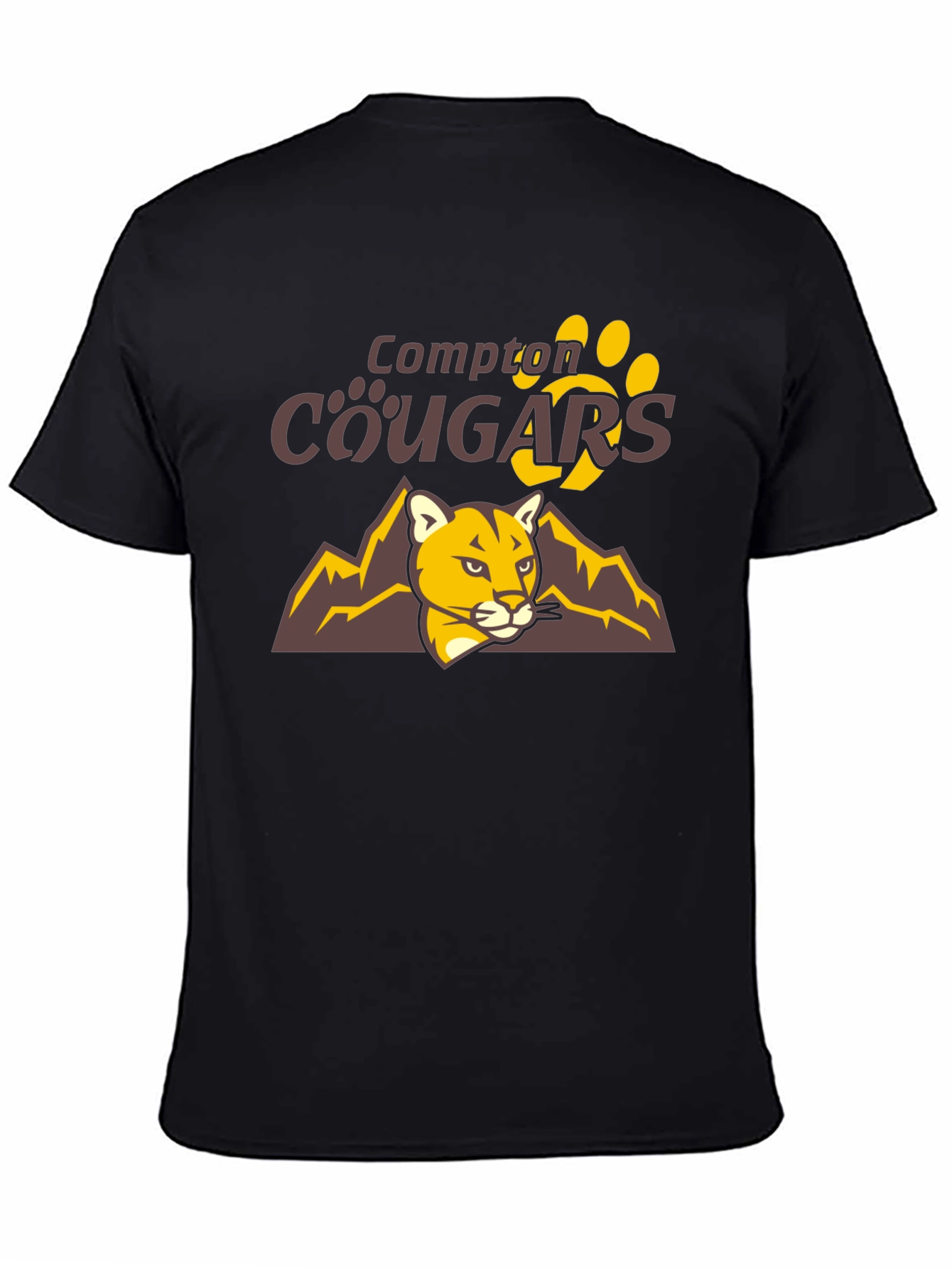Compton Cougars Graphic T-Shirt - Black