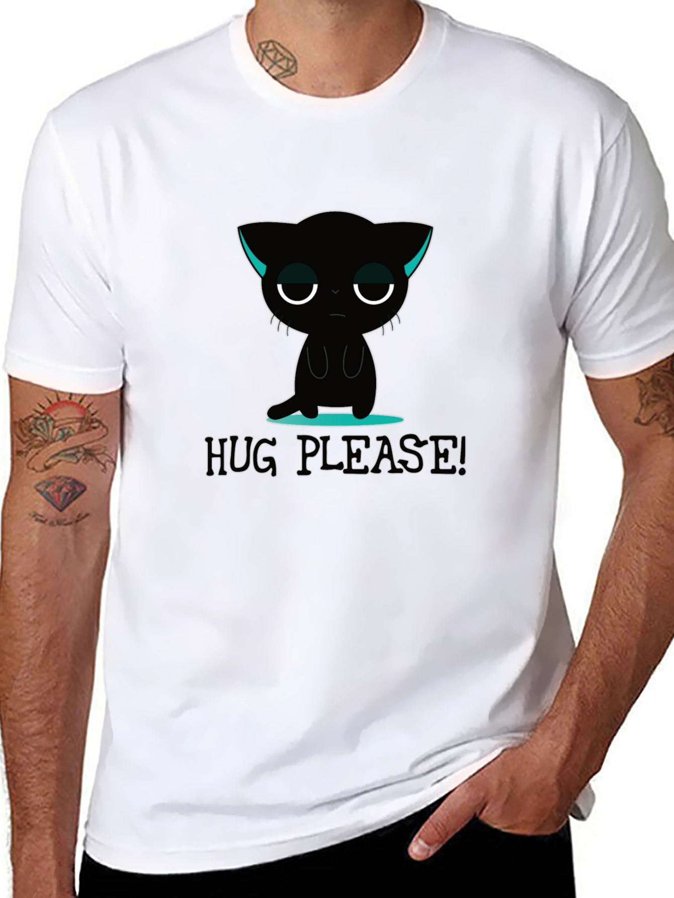 Sad Kitten Hug Please! Graphic T-Shirt