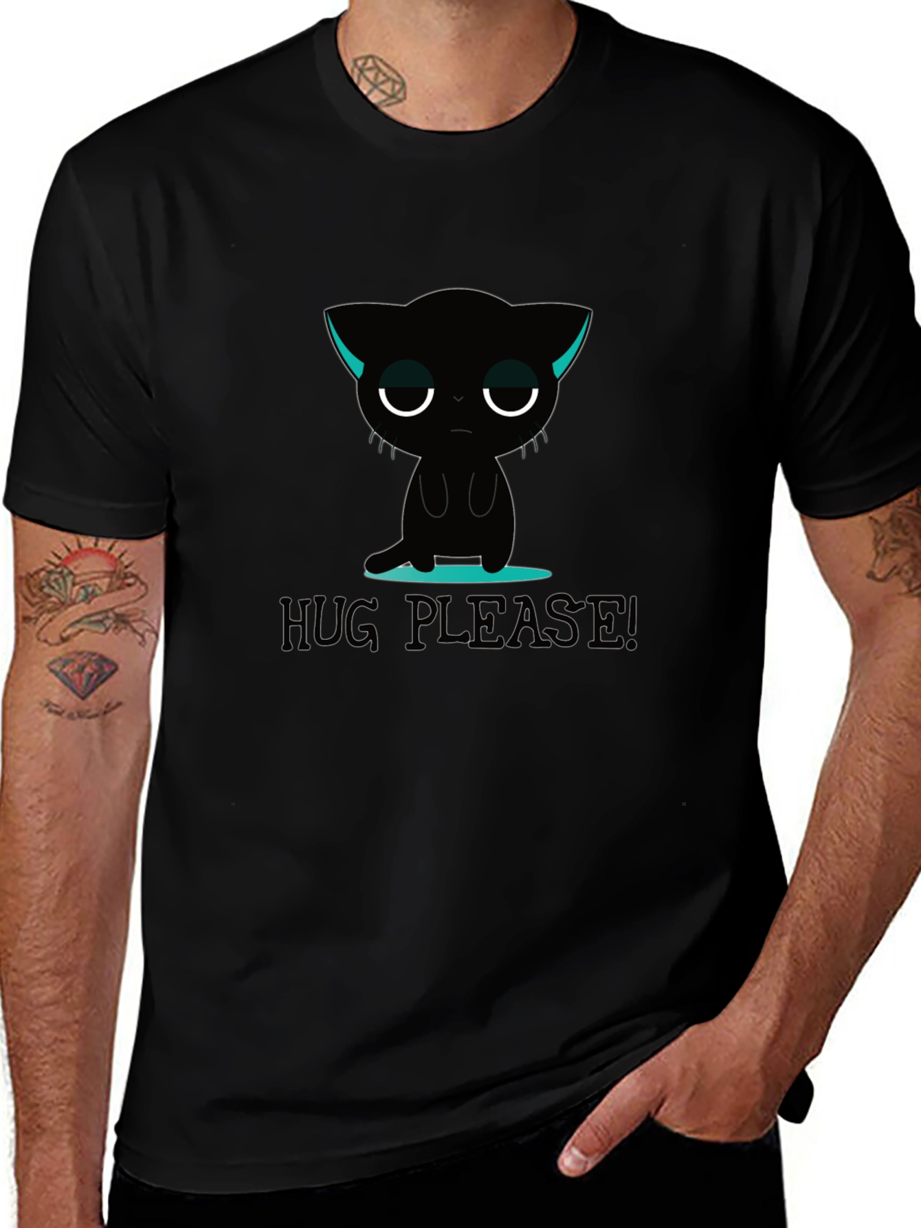 Sad Kitten Hug Please! Graphic T-Shirt