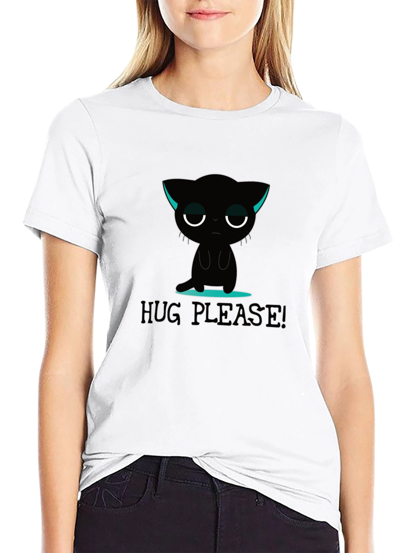 Sad Kitten Hug Please! Graphic T-Shirt