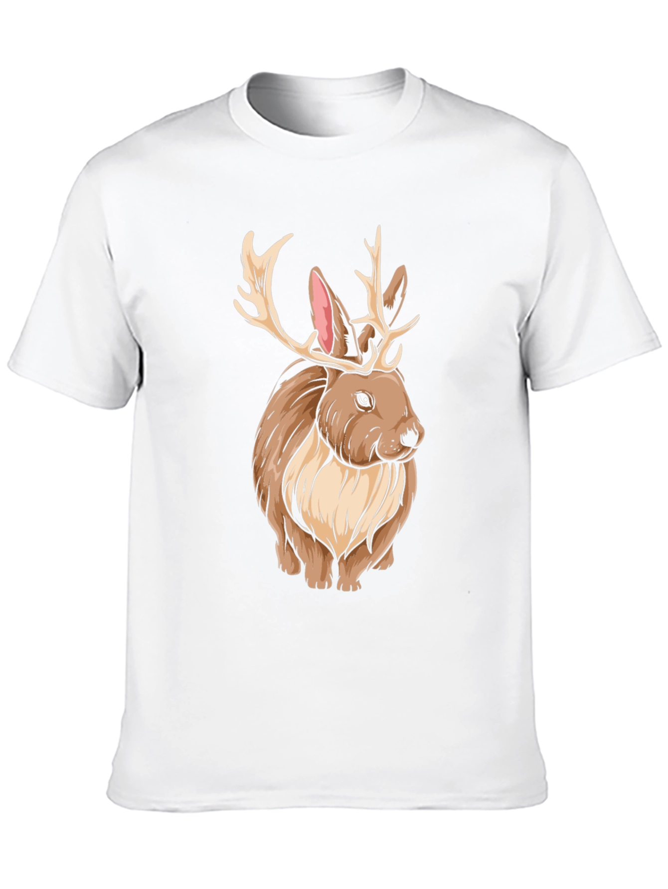 Rabbit with Antlers Graphic Tee - Unique Animal Print