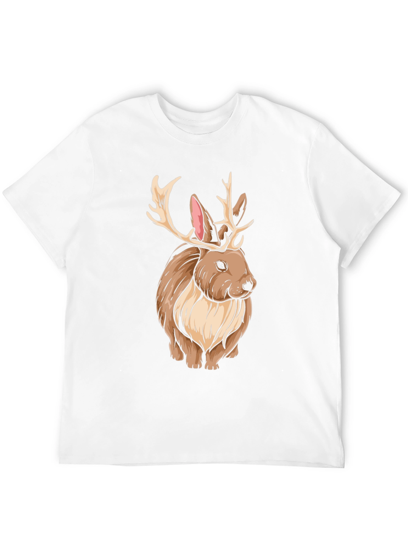 Rabbit with Antlers Graphic Tee - Unique Animal Print