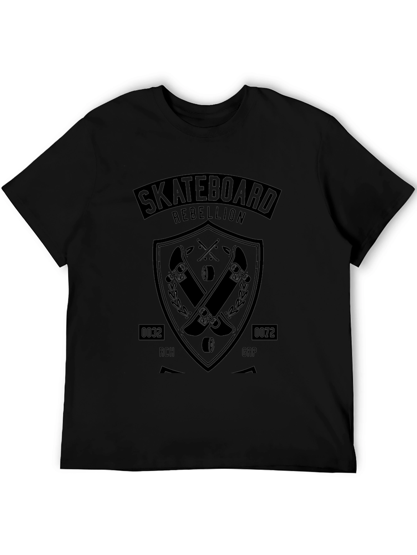 Skateboard Rebellion Graphic T-Shirt - Black