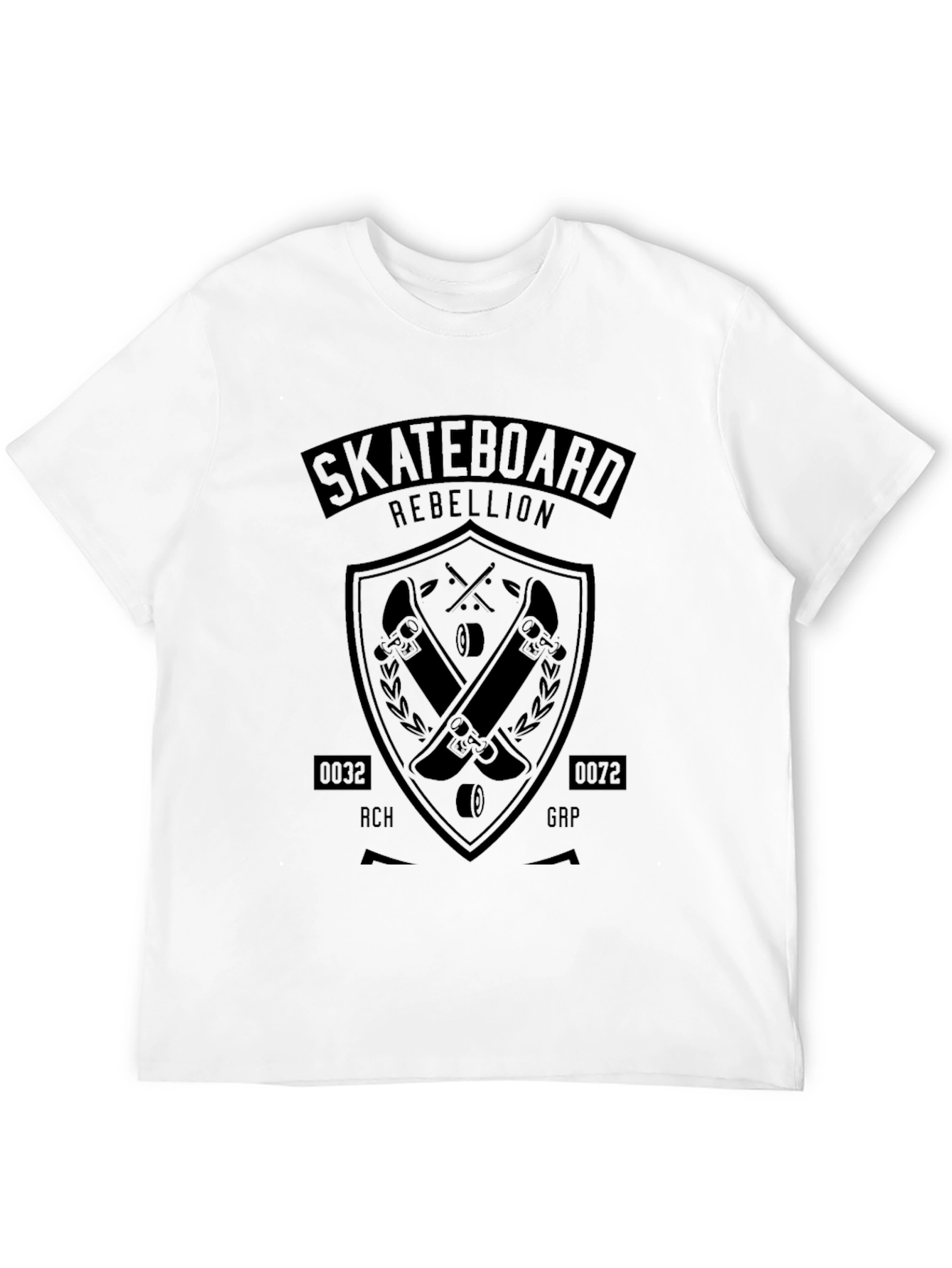 Skateboard Rebellion Graphic T-Shirt - Black