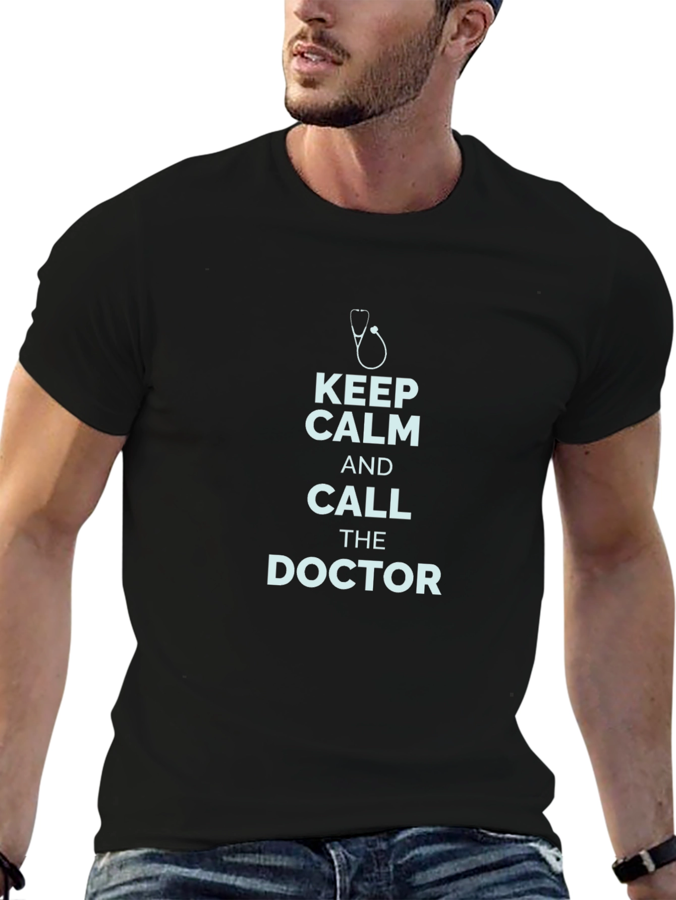 Keep Calm and Call the Doctor Black T-Shirt