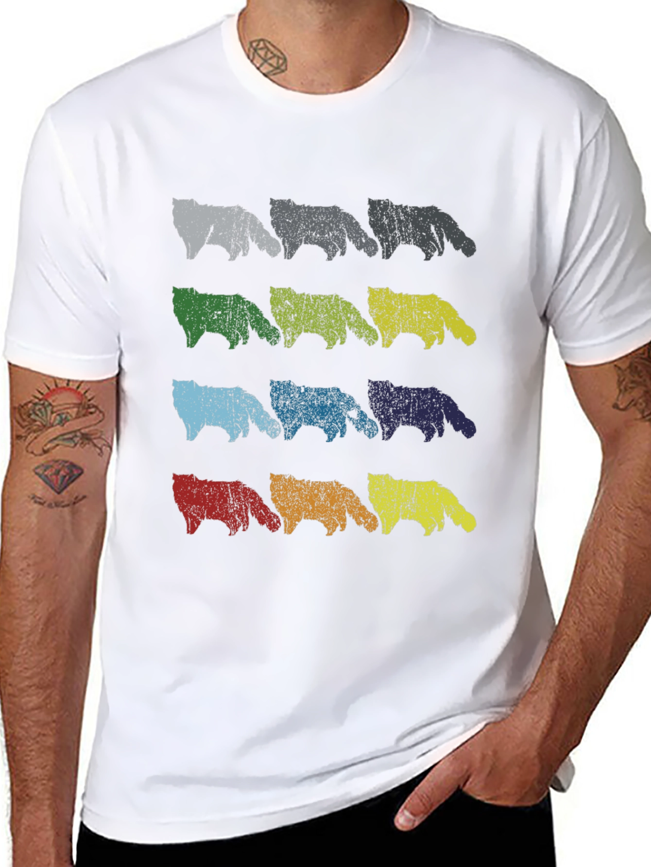 Retro Colorful Dog T-Shirt