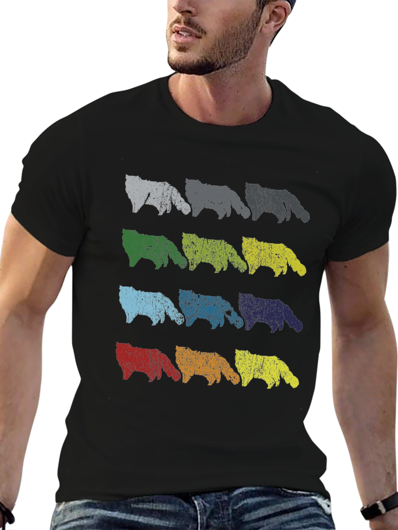 Retro Colorful Dog T-Shirt