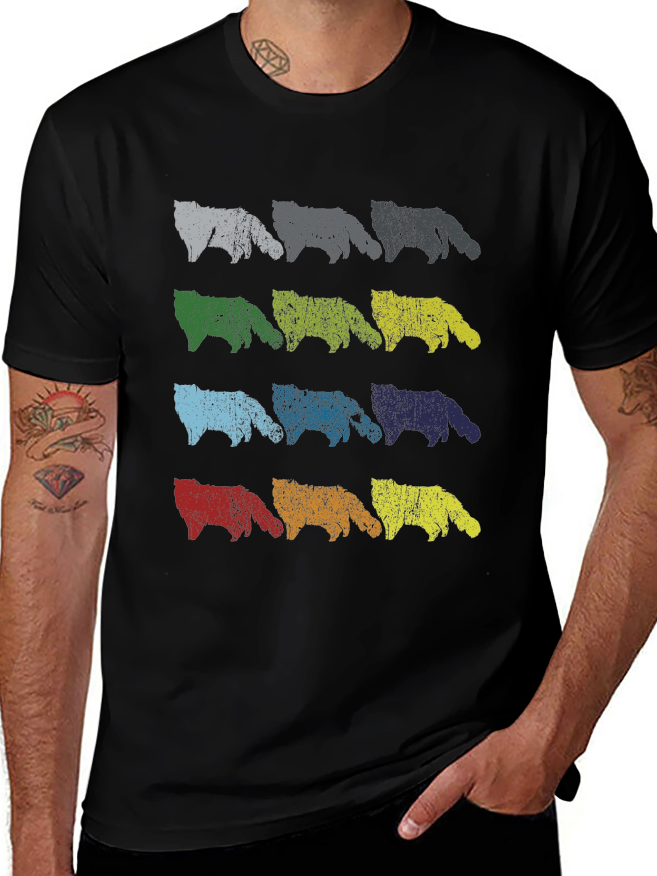 Retro Colorful Dog T-Shirt