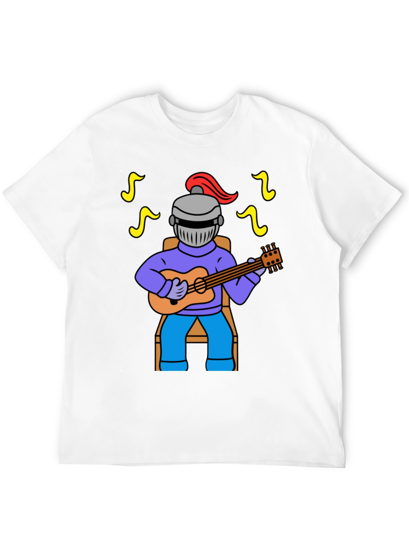 Knight Musician Graphic Tee - Black Cotton T-Shirt