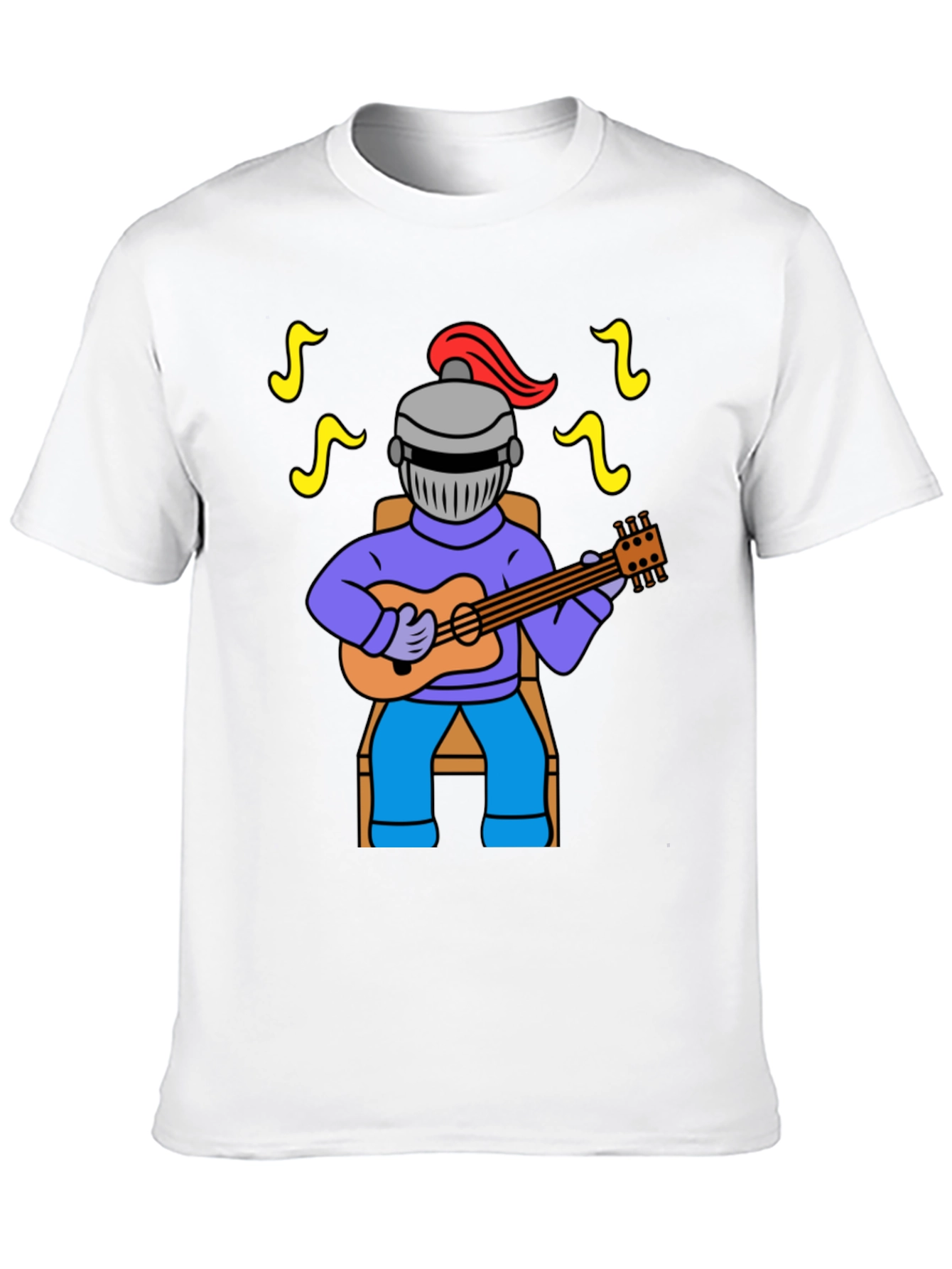 Knight Musician Graphic Tee - Black Cotton T-Shirt