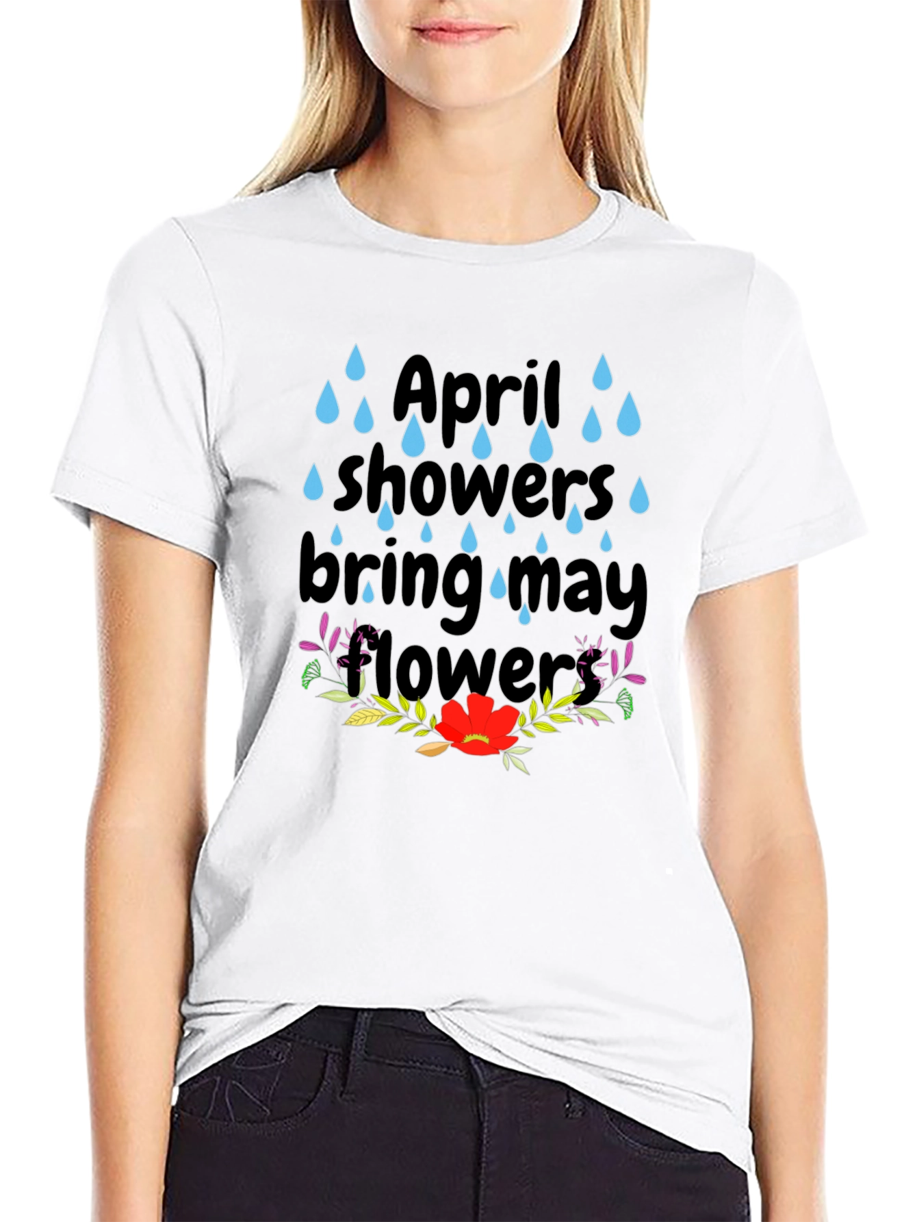 April Showers T-Shirt - Spring Flowers Tee