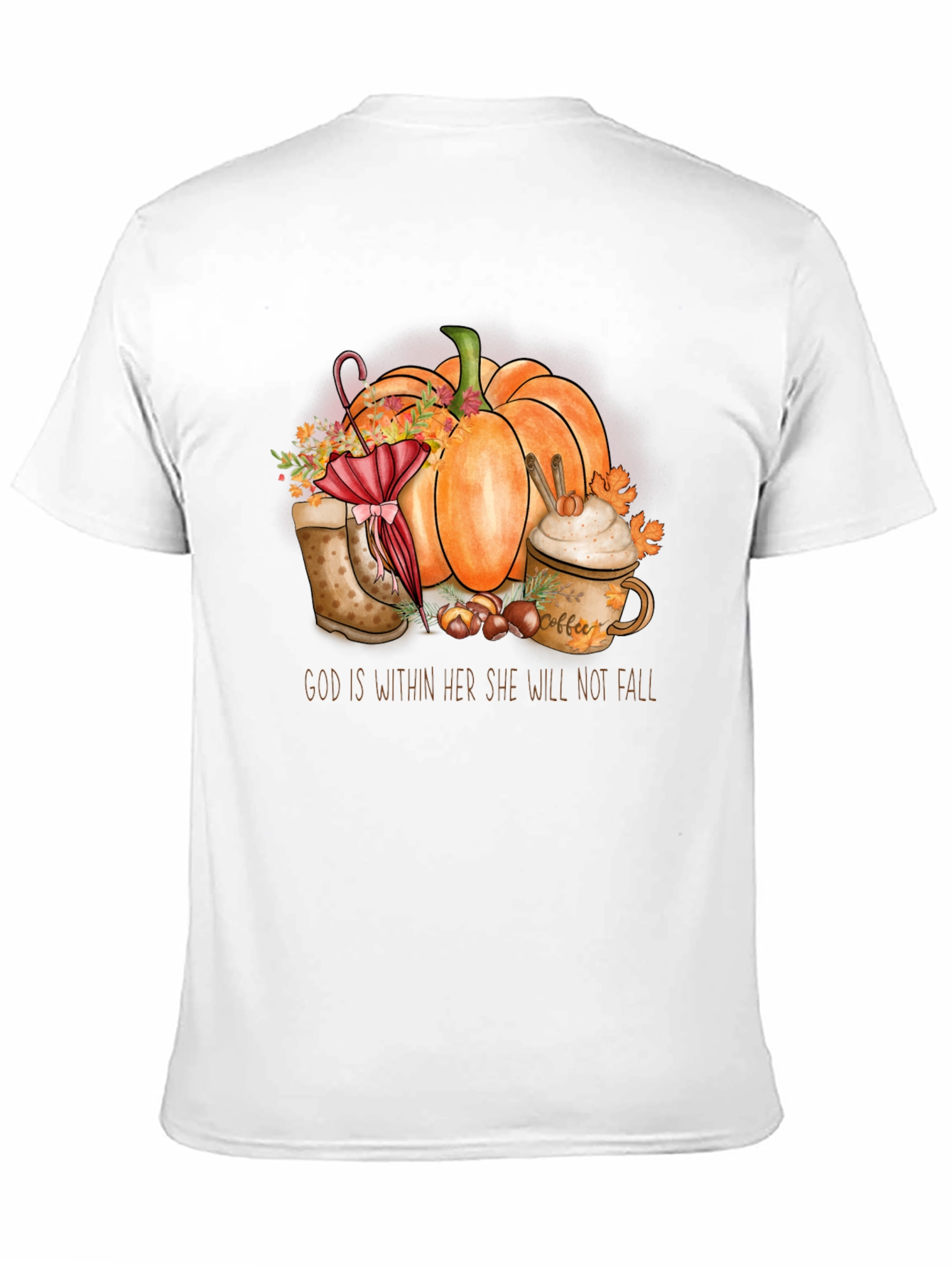 Fall Pumpkin T-Shirt - God is Within Her