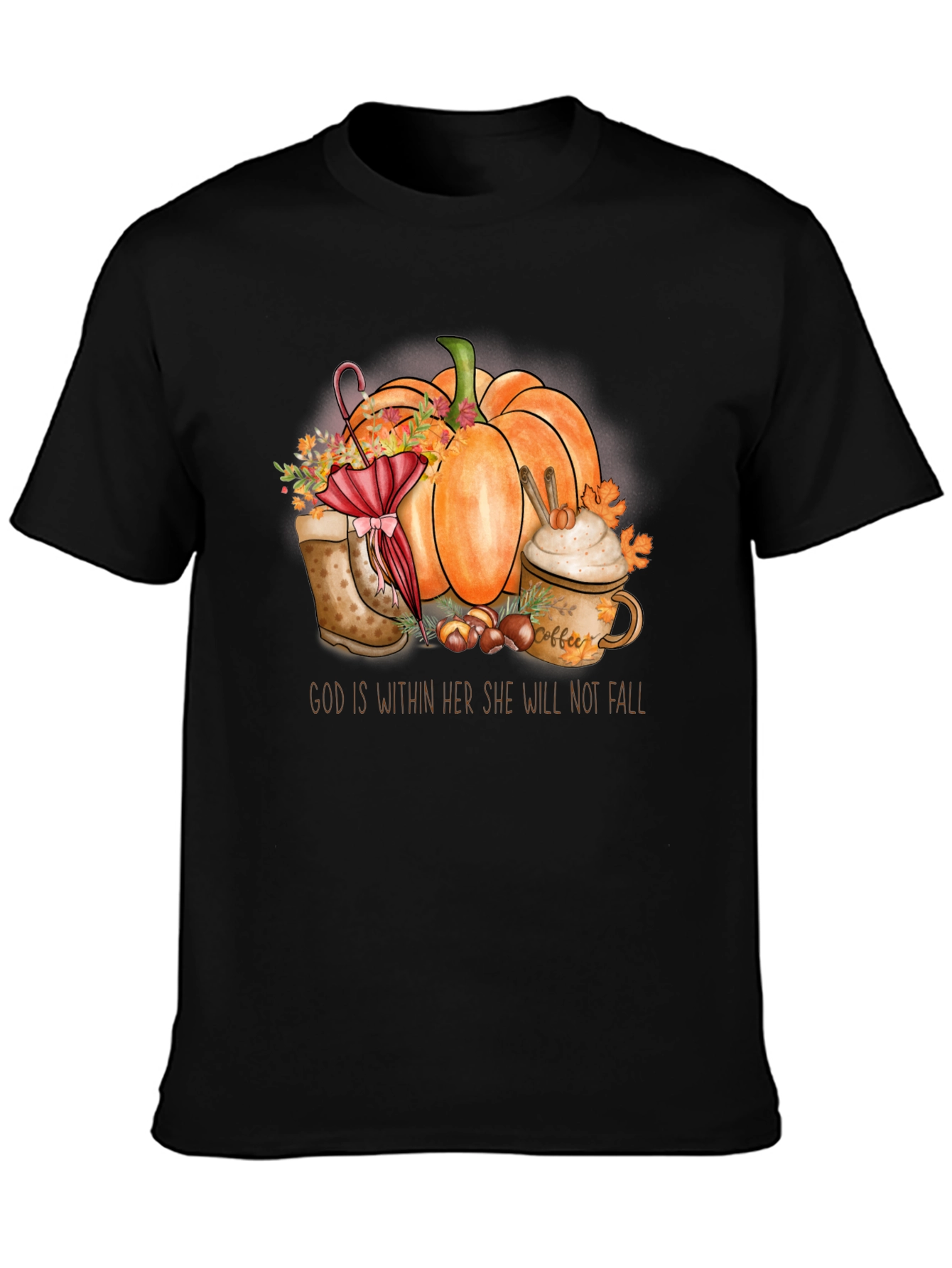 Fall Pumpkin T-Shirt - God is Within Her