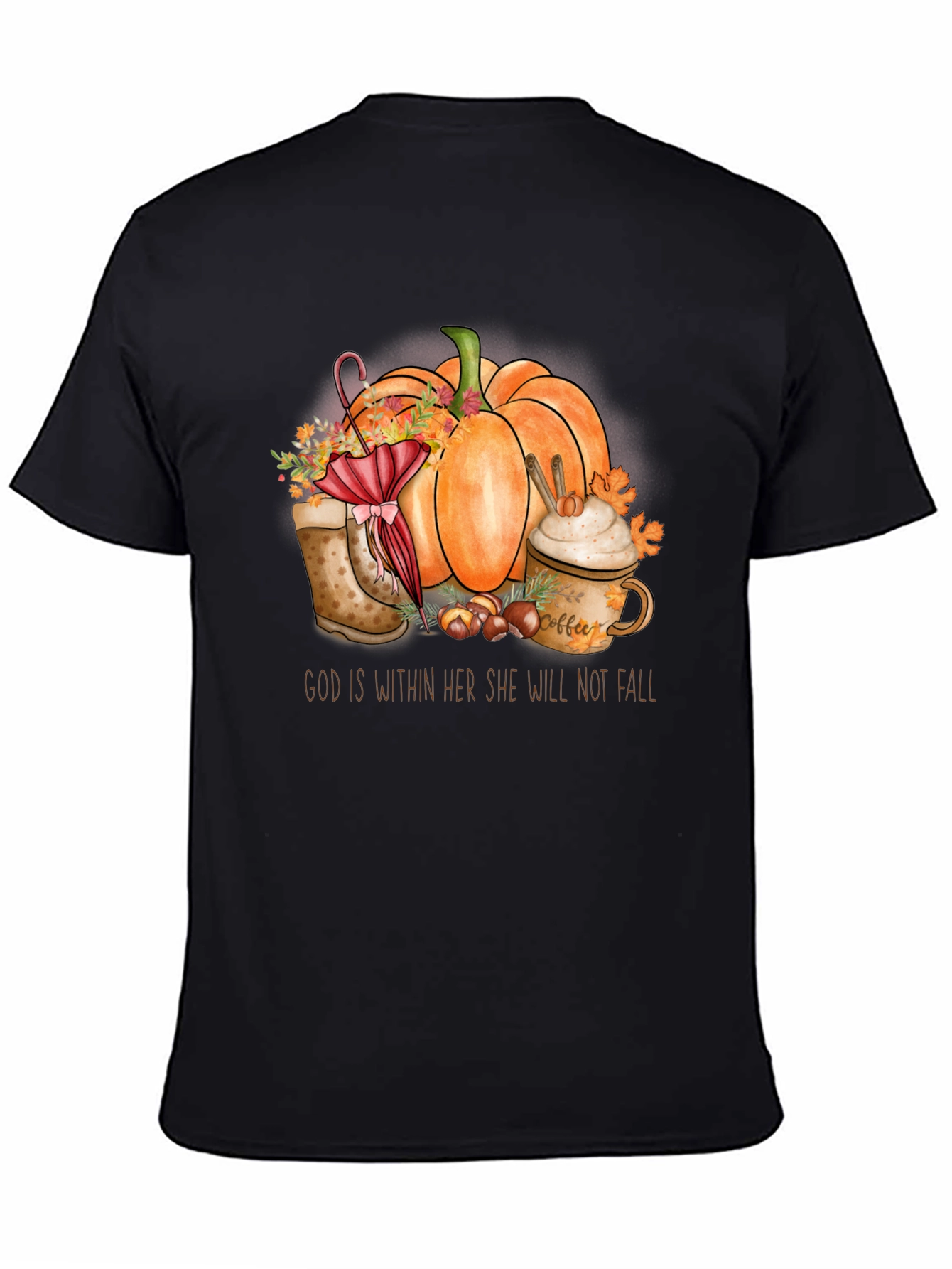 Fall Pumpkin T-Shirt - God is Within Her