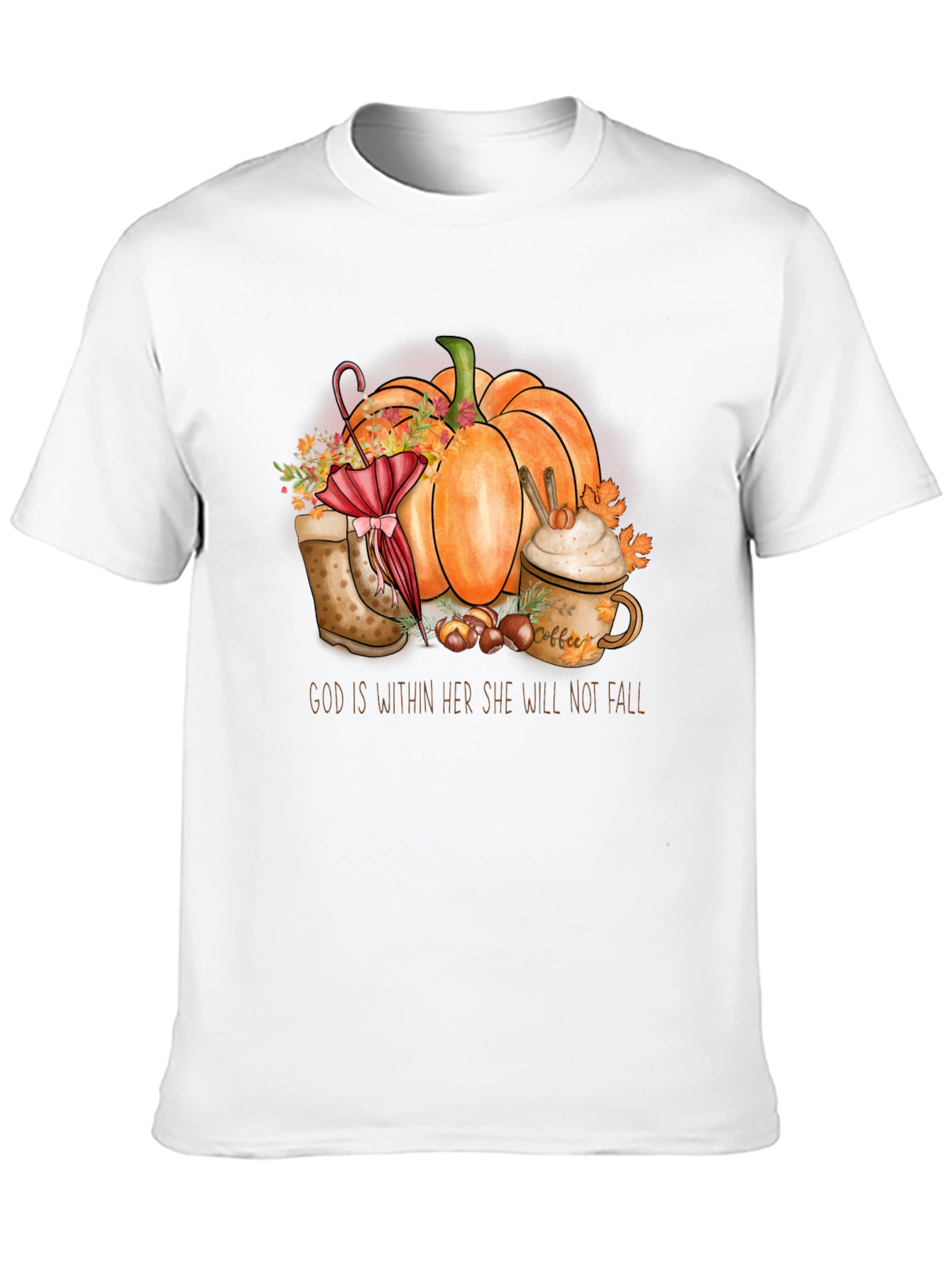 Fall Pumpkin T-Shirt - God is Within Her