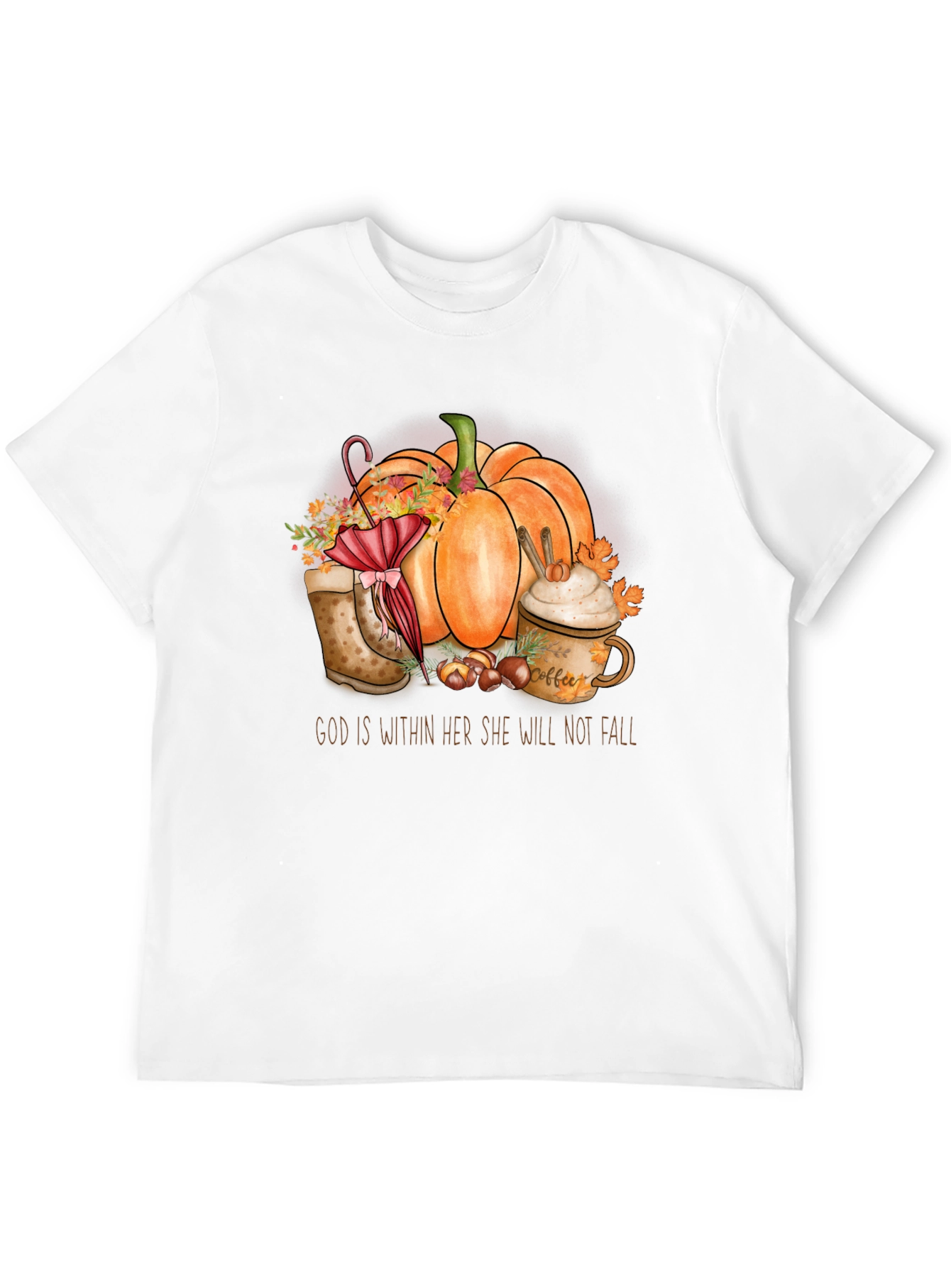 Fall Pumpkin T-Shirt - God is Within Her