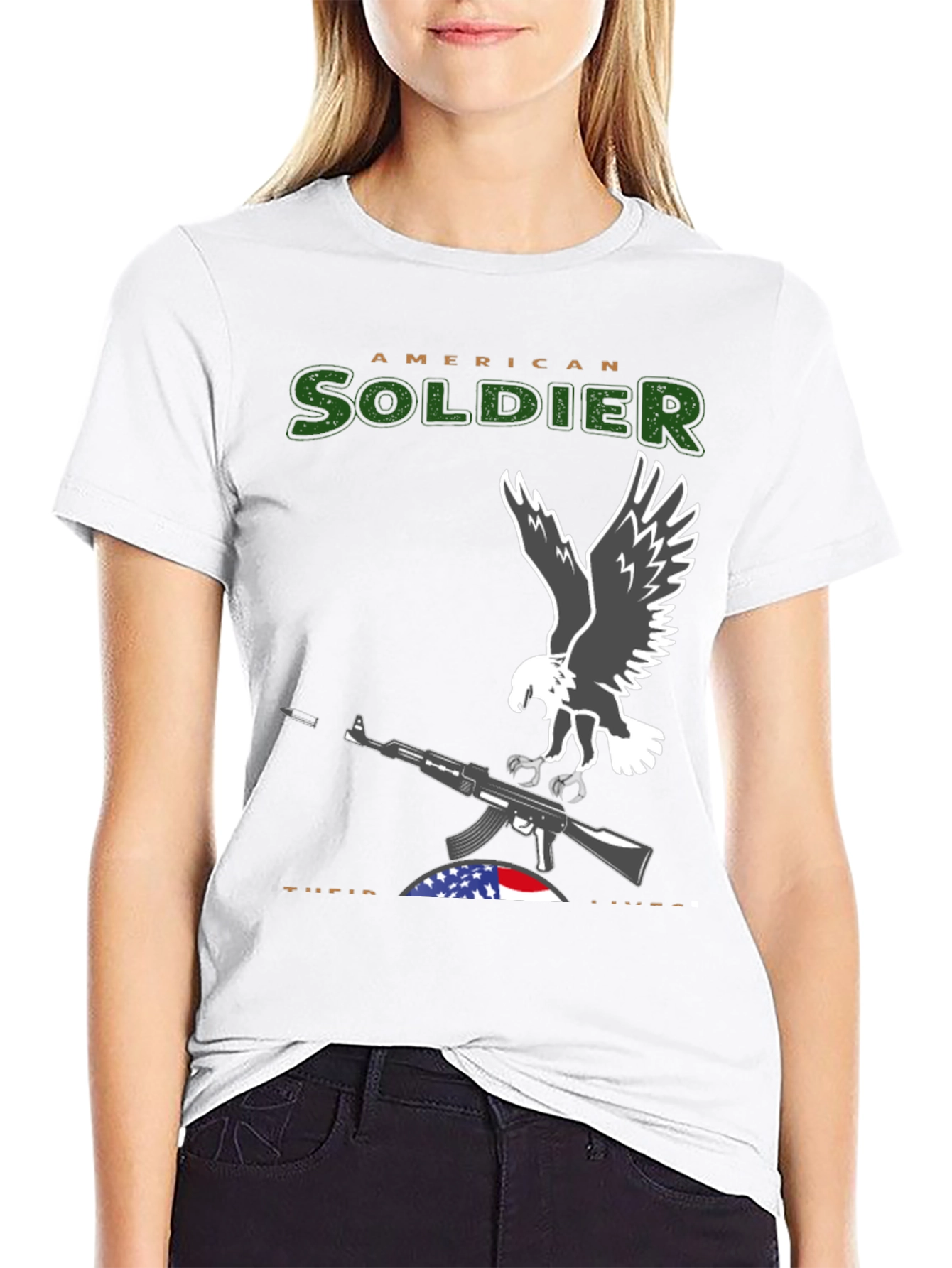 American Soldier Eagle Graphic T-Shirt